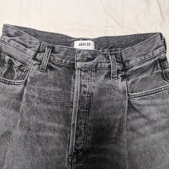 Agolde Fold Waistband Jeans - Grey Size 28 - Picture 3 of 6